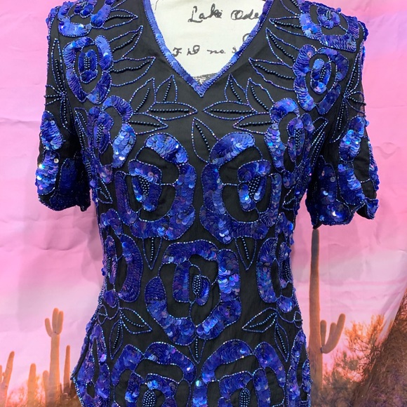 Perfect Sequin iridescent Vintage Blouse - Picture 2 of 6